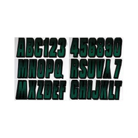 Hardline Products Series 300 Factory Matched 3-Inch Boat & PWC Registration Number Kit - Forest Green/Black - TEBKG300