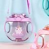450ml Kids Water Cup with Handle and Lanyard Plastic Straw