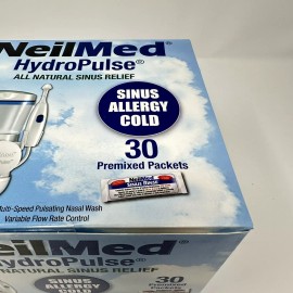 NeilMed HydroPulse All Natural Sinus Relief with 30 Pre-Mixed Packets EXP 11/23