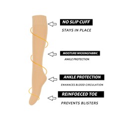 BOTRFMUNY 3 Pairs Socks for Women & Men Best for Running Athletic Hiking Cycling - 15-20 mmHg (US, Alpha, Small, Regular, Regular, Standard, Beige)