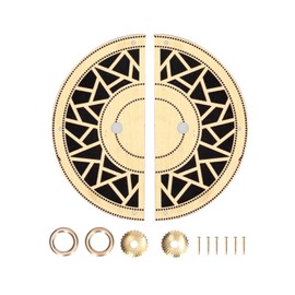 Chinese Antique Cabinet Handle Brass Circular Plaid Bookcase Knob for Wardrobe Door Window