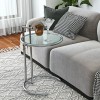 Eileen Side Table End Table Adjustable Height Silver