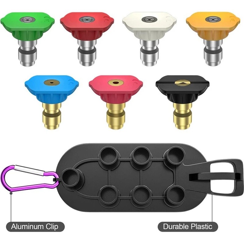 POHIR 7 Nozzle Tip Pressure Washer Spray Quick Connect Pivot