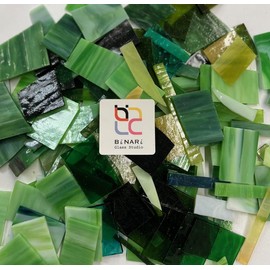 System 96 Coe 96 Fusing Glass - 1.5LB Scraps - Options (Green Tone)