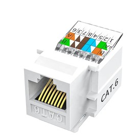 Unshielded CAT6a RJ45 Keystone Jack - 10 Pack - Tool-Less - No Punch-Down Tool Required