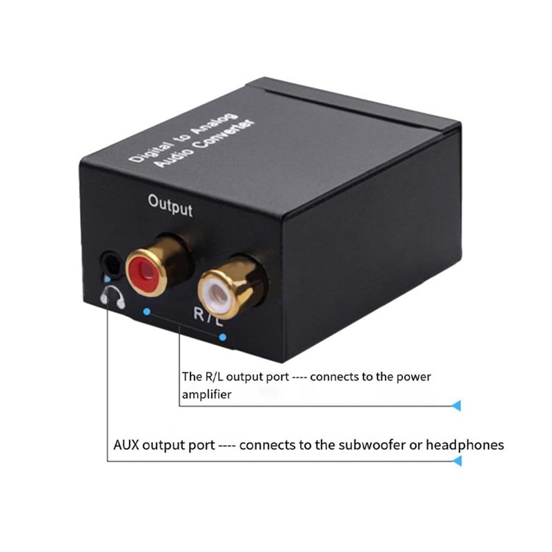 Dpaaoyer Digital Audio Decoder 3.5mm Jack Coaxial Optical Fiber Digital