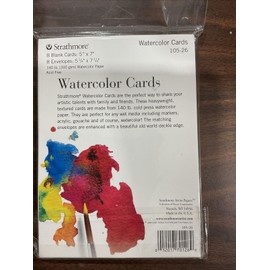 Strathmore 105-26 Watercolor  Cold Press, 5" x 6 7/8", 8 Cards and Envelopes