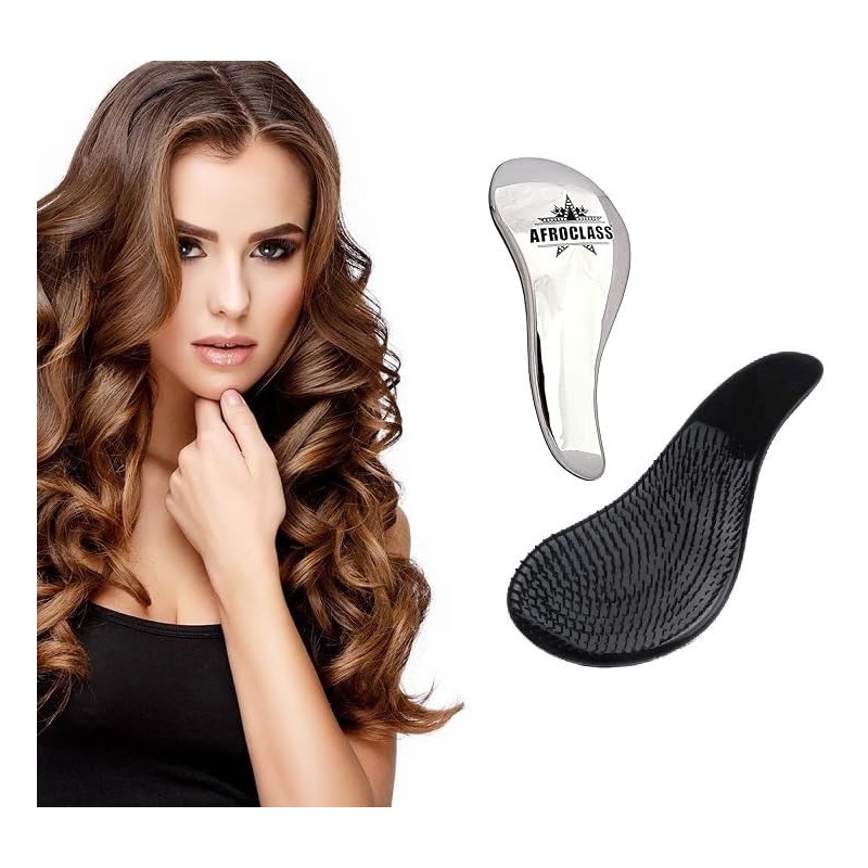 AFROCLASS - Class Detangler – Silver – Entwirrungsbürste, Silberfarben, Bürsten,