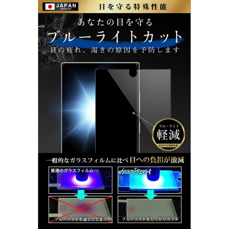 OVER's ガラスザムライ Galaxy S23 Ultra 用 ガラスフィルム ブルーライトカット SC-52D 用