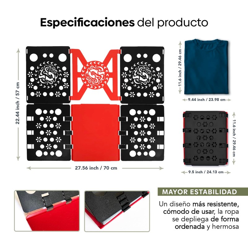 Tomt.STORE: Doblador de ropa playeras y camisas INCLUYE bolsa para