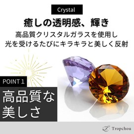 Tropchou Paperweight Crystal Glass Nail Art Feng Shui Decorative Gift 60mm (Amber)