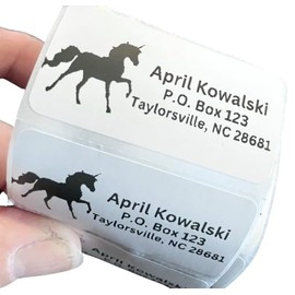 Custom Stickers, Unicorn Return Address Labels, Address Stickers, Several Designs, 2x1 inch labels, Several Font Choices