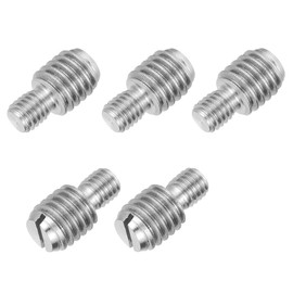 PATIKIL M5x6 to M8x8 Double End Threaded Stud Screw Bolt, 5 Pack Slotted Head 304 Stainless Steel Rod Bolts Thread Reducer Adapter for Furniture Fastener, 14mm Long