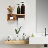Wooden Toilet Paper Holder Wall Mount with Shelf - Farmhouse