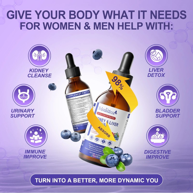 Mullitea Kidney Cleanse Detox & Repair (Non-GMO) Liquid Drop Support