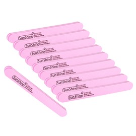 PROFICO Pack of 10 Professional Nail Buffer Straight 120/180 Double-Sided Buffer Nail File Emery Boards Fine Grit for Natural Nails Gel Nails Nail File for Manicure and Pedicure (Pink)
