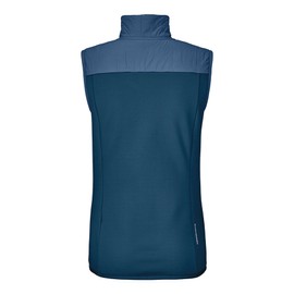 Ortovox Women’s Fleece Plus Vest, High-Performance Merino Wool Blend Zip Up Shell for Freeride, Mountaineering & Ski Tours - Petrol Blue - Small