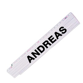 Folding ruler with name Andreas for men, high-quality brand metre, link scale printed with name, many names to choose from