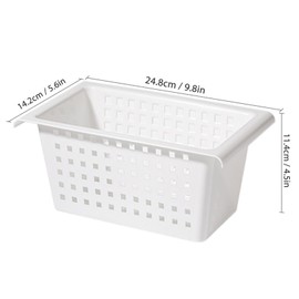 Under Sink Storage Kitchen Organiser,Under Shelf Storage Basket,No Nail Installation Plastic Kitchen Shelf Organiser,Expandable Hanging Basket for Closet Wardrobe