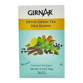 Girnar Green Tea Desi Kahwa (Detox Tea) - 36 Tea Bags X 2 Packs