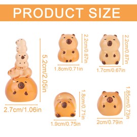10pcs Mini Miniature Capybara Figures, Small Little Resin Capybara Model Tiny Classic Glowing Animals Fairy Garden Landscape for Desktop Toy House Birthday Decoration