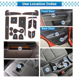 SXCY for 2024 2025 2026 Hyundai Kona Accessories Cup Holder Inserts Liner Kona Door Slot Mats 25 Kona Accessories Cupholder Inserts Console Liner Waterproof Mats(red, 2024+ Kona Gas w/Shift Handle)