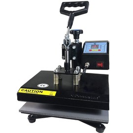 ePhotoInc New T Shirt Transfer Heat Press Machine 12" X 9" Digital Swing Away Heat Press Transfer Machine for T-Shirt ZP9BLK