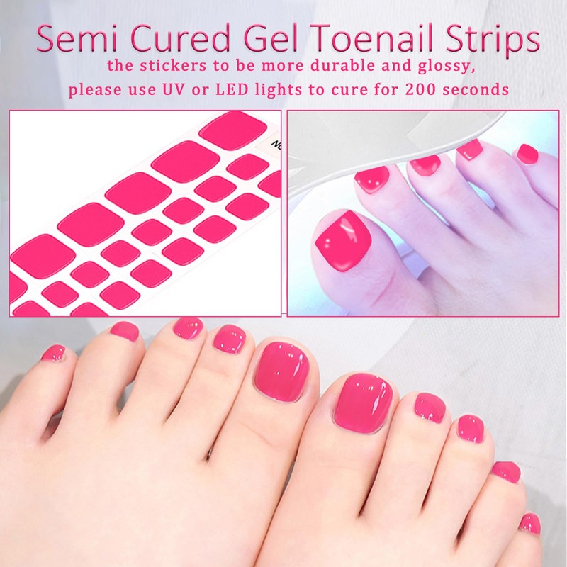 Semi Cured Gel Toenail Strips, 16 Sizes 32 Pcs Hot