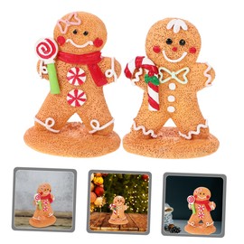 IMIKEYA 2pcs Gingerbread Man Decoration Christmas Ornament Xmas Party Favor Gingerbread Man Ornament Xmas Decorative Gingerbread Man Christmas Centerpiece Xmas Gingerbread Man Resin
