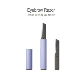 CHUNLINCARE Exfoliating Eyebrow Razor Dermaplaning Tool Eyebrow Trimmer with 4 Replacement Blades, Facial Razors for Women Aluminum Alloy Handle & Stainless Steel Blade (blue)