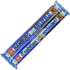 Generisch Hamburg-Bielefeld Friendship Scarf (Knitted Scarf), Blue, yellow