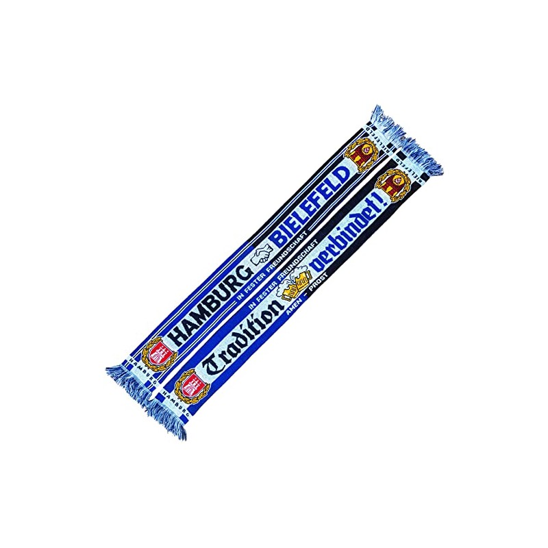 Generisch Hamburg-Bielefeld Friendship Scarf (Knitted Scarf), Blue, yellow