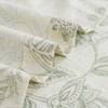 Lazzzy Floral Green on Beige Linen Kitchen Curtains, 26x36 inches,