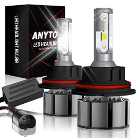 ANYTOP 9004 HB1 Led Bombillas para Delanteros Faros,160W 24000LM 6500K 600% Brillo Kit de Conversión,Luz Alta Y Baja,Luces Antiniebla 2 Unidades