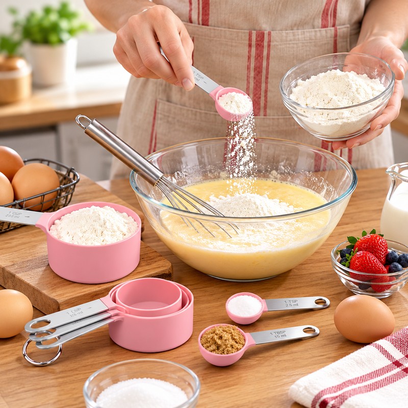 8-Piece Measuring Cups & Spoons Set for Cooking – Stackable