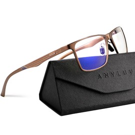 ANYLUV Blue Light Glasses Men/Women, Al-Mg Metal Computer Blue Light Blocking Glasses, Relieve Eyestrain and Eye Protection