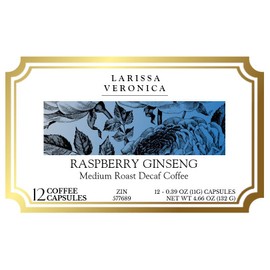 Raspberry Ginseng Medium Roast Decaf Coffee (Single Serve K-Cup Pods) (Gourmet, Naturally Flavored, Whole Coffee Beans) (12 pods, ZIN: 577689) - 2 Pack