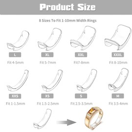 Pack of 8 Invisible Ring Size Adjuster, Ring Size Adjuster, Invisible Ring Reducer, Ring Size Adjuster, Suitable for Men and Women (Transparent), TPU