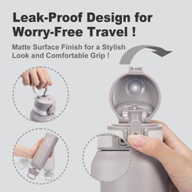 UZSPACE Stainless Steel Water Bottle 1 L (970 ml), Insulated Double-Walled Sports Bottle with Flip Lid, One-Hand Opening, Leak-Proof, Water Bottle for Hiking, Sports, Fitness, Gym, Outdoor, Workout,