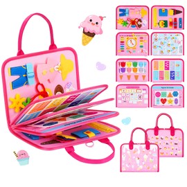 Uilfsur Busy Board German from 1234 Years, Montessori Toy from 1 Year, Interactive Activity Board Toy for Toddlers, Gifts for Girls, Ice Cream Theme