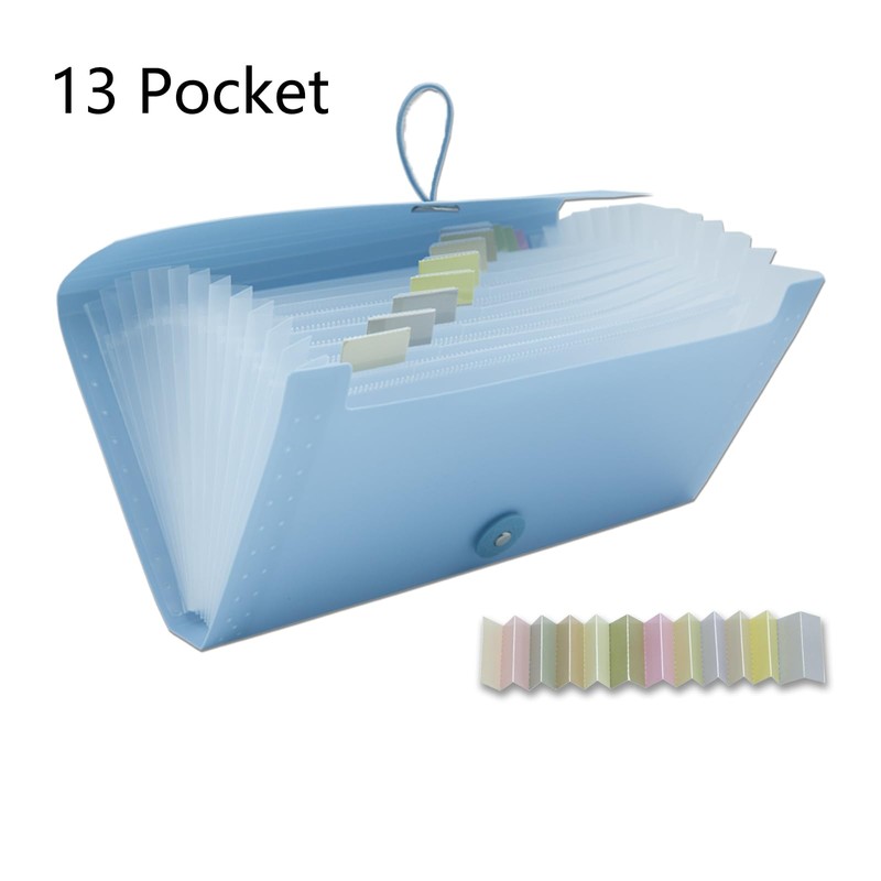 Small Accordion File Organizer - 13 Pocket Expanding Folder for