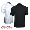 ChefsCloset Men's Clinton Snap Front Short Sleeve Chef Coat, Black