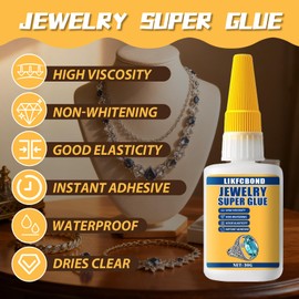 LIKFCBOND Jewelry Glue 30g Clear, Elastic String Adhesive Kit, Super Glue
