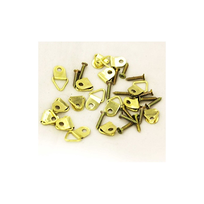 SystemsEleven 16 HANGING SET HOOKS NAILS SCREW FIXING BRASS GOLDEN