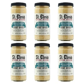 St. Elmo Steak House Coarse-Cut Horseradish, Great with Steaks and Other Meats – 6 Pack