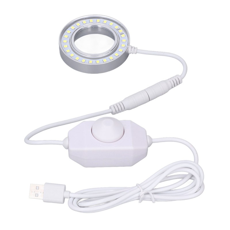 Microscope Lighting Lamp Spiral Buckle Adjustable Brightness LED Ring Light