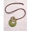 Bjesinmo Wooden Pendant Necklace for Women Brown Wood Choker Chunky