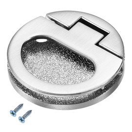 sourcing map Flush Pull Ring Handle 43.5x7mm, 3pcs Plane Drawer Door Pull, Brushed Silver Tone