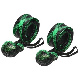 PATIKIL 67" Rod Sock 2pcs Fishing Rod Sleeve Cover Braided Mesh Pole Protector Gloves for Spinning Rod Fly Rod Ice Rod Casting Rod Black Green