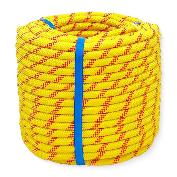 Arborist Rigging Rope Bull Rope (1/2 in x 150ft) Polyester Braided Arborist Rope 48 Strands for Various Outdoor Applications Construction Climbing Swing Sailing